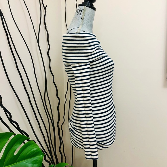 Zara Off Shoulder Cowl Mini Dress Knit Top Stripes - Picture 5 of 9
